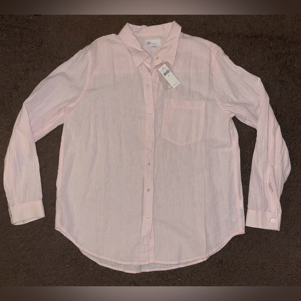 Linen/Cotton Blend Button Down Shirt